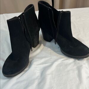 Clarks Black Suede Ankle Booties